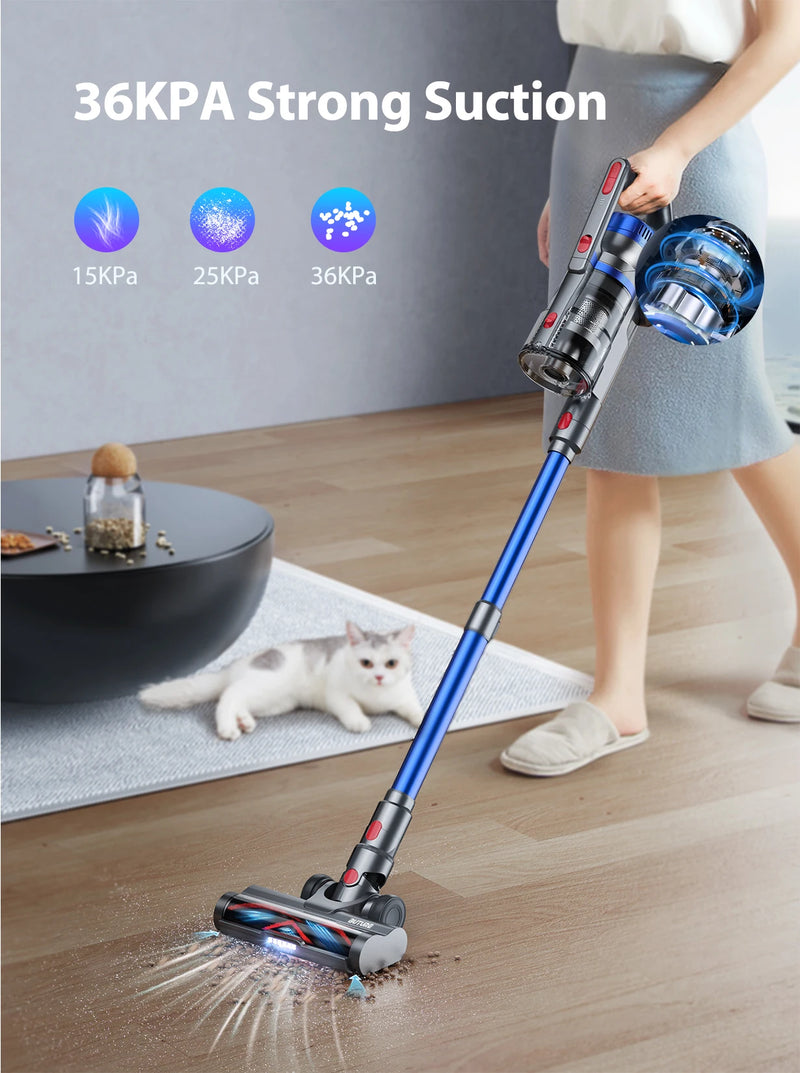 55 Mins 36KPA Suction Power 450W Cordless vacuum cleaners for pet home appliance 1.2L Dust Cup Removable Battery Handheld JR500