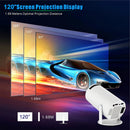 UK Stock White HY300 Smart Projector Android 11.0 H713 Chip WiFi6 Portable Mini Projector 180° Rotatable Bracket 1GB+8GB Home Theater Cinema English Plug 100-240V