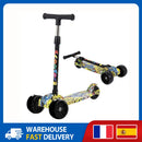 Foldable Children Scooter 3 Wheel Scooter With Graffiti Flash Wheels Kick Scooter For 2-6 Year Kids Adjustable Height 50kg