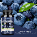 Wildheidelbeer-Kapseln – gut für Gehirn und Herz-Kreislauf-Gesundheit, schützt das Sehvermögen, Antioxidans – 120 Kapseln