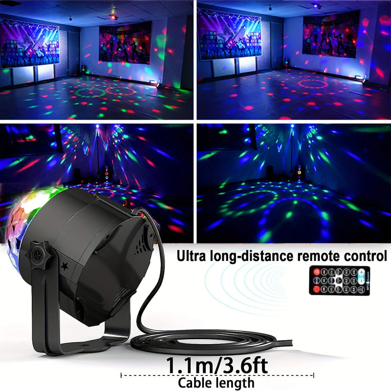 1Pc Disco Ball DJ Night Lights,Sound Activated RGB Rotating Stage Strobe Lamp For Home Room Birthday Decor Wedding Dance Parties