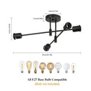 Vintage Black Ceiling Light, E27 Retro Interior Pendant , Modern Chandelier for Living Room, Bedroom, Dining Room, Kitchen [No B