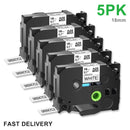 1PK-10PK Label 18mm Black on White Ribbon Replacement for Brother TZ 241 TZE 241 Label Tape for Brother P-touch Labeling Machine