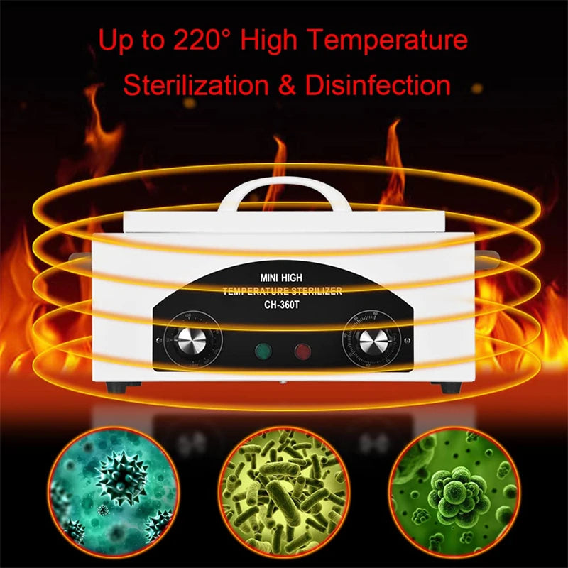 2230ML Hot Air Sterilizer 300W Dry Heat infection Foot Care Tattoo Nail Studio Sterilizer Cabinet Autoclave with Timer
