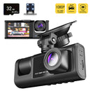 3 Camra Dash Cam for Cars Camera 1080P Car Dvr Vehicle Recorder Video Recorder Front and Rear Camera W/ IR Night Vision Dashcam