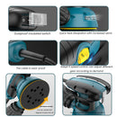 300W Electric Sander Machine Random Orbital Polisher Variable Speed Sander with 125mm Sandpaper Car Polishing Machine DIY Tools