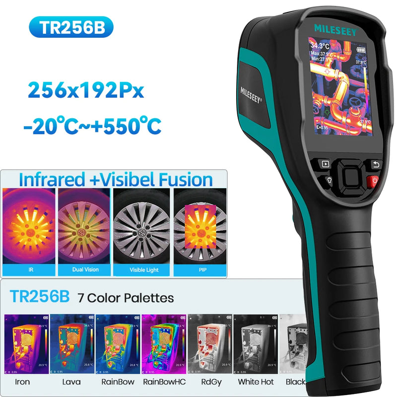 Mileseey TR256 256*192 Infrared Thermal Camera Imager -20℃-500 ℃ Six Color Palettes Auto Focus Temperature High Precision