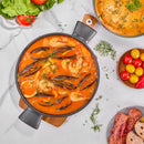 Frying Pan Induction with Lid, Sauté Pan, Serving Pan with High Rim, Cooking Pot 28 cm / 3.8 L with Anti-Scalding Handles