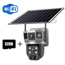 WIFI Wireless Solar Camera CCTV HD 12MP 4K Dual Lens Triple PTZ Auto Tracking Security Home Monitor V380 Pro Outdoor IP Camera