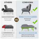 COMHOMA Fabric Sofa Bed 3 Seater Upgraded Frame 5-Gear Back Angle Adjustable Futon Sofa for Living Room