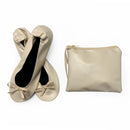 Women's Foldable Portable Ballet Flats Soft Sole Roll Up Slippers Slip OnComfy ancing Flat Shoes for Travel Wedding with Bag