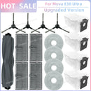 Passend für (Dreame Mova E30 Ultra / Trouver E30 Ultra) Staubsaugerteile Haupt-Dreischneider-Walze Seitenbürste Hepa-Filter Wischmopptuch Staubbeutel
