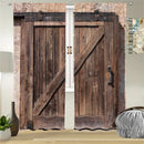 The Harvest Veil | Rustic Wood-Grain Barn Door Curtains, 2-Panel Set