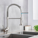 Faucet Spring Pull-Out Sprayer Kitchen Faucets Swivel Nozzle Sink Mixer Taps Hot Cold Water Ceramic Valve Dual-Use Single Holes