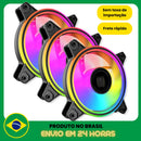 Kit 3 Fans Cooler Pc Gamer Led Rgb 120mm Fan Cabinet
