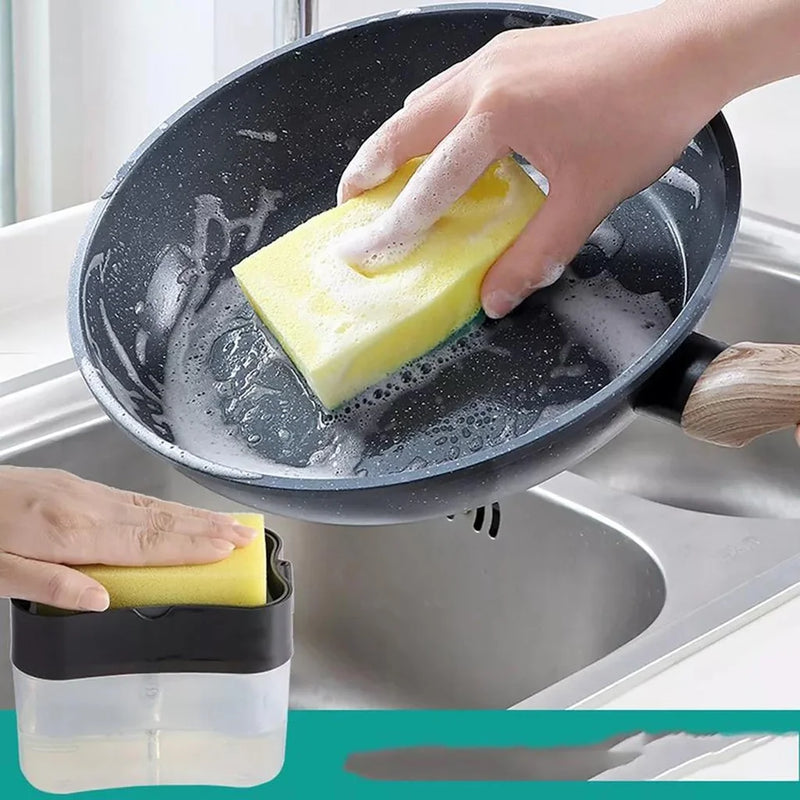 DAFUSHOP Dispenser Detergente E Porta Esponja 2 em 1 Esponja Limpeza Cozinha Casa Louça Dosador