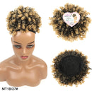 Aplique Coque Cacheado Afro Puff Rabo de Cavalo do Cordão Para Cabelo Encaracolado Rosquinha Chignon Uso Diário 20cm 65g