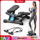 MERACH Mini Stepper for Exercise Twist Stair Stepper 330LBS Capacity Equipment with Resistance Bands Full Body Workout at Home