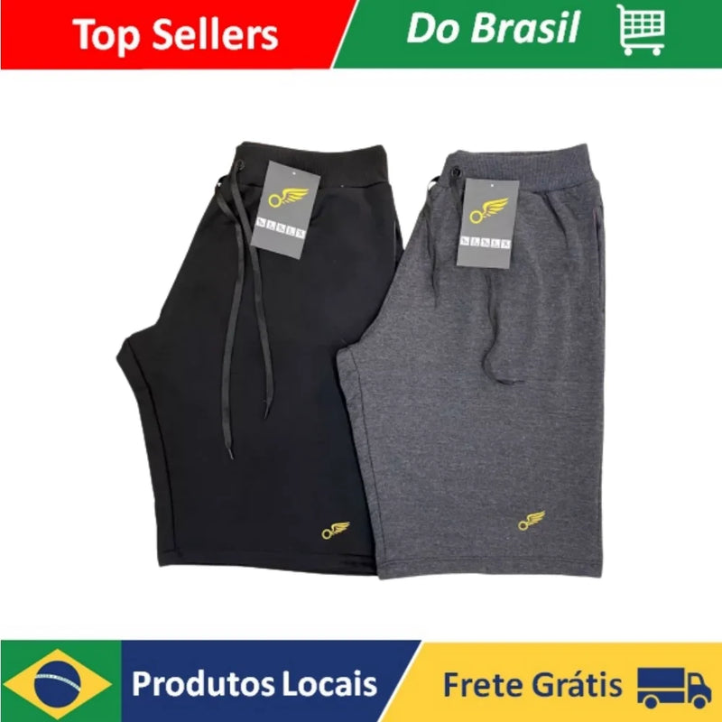 Kit 2 Shorts Sweatshirt Top Top Cheap Gym Male Workout 3 Pockets with Elastico and Corded Beach Surf Adult Wholesale