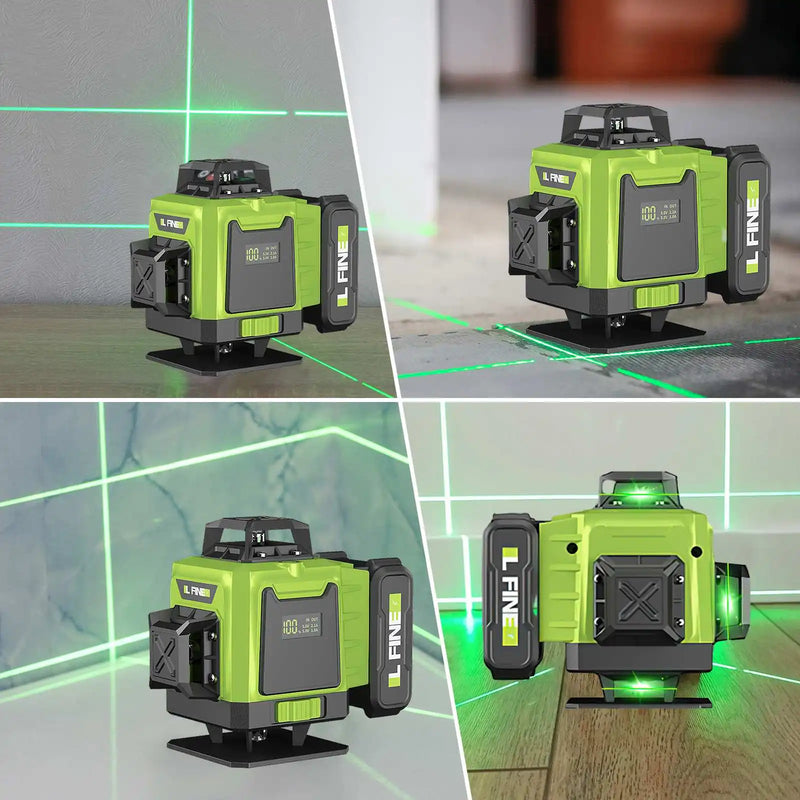 16 Lines 4D Laser Level 12 Lines 3D level 360 ° selflifting Horizontal and Vertical Cross Super power Green Laser Beams