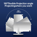 UK Stock White HY300 Smart Projector Android 11.0 H713 Chip WiFi6 Portable Mini Projector 180° Rotatable Bracket 1GB+8GB Home Theater Cinema English Plug 100-240V