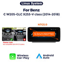 NaviFly Android 14 Auto GPS Navigationsradio Stereoanlage für Mercedes-Benz C-Klasse W205 GLC X253 V-Klasse W446 Drahtloses CarPlay 4G