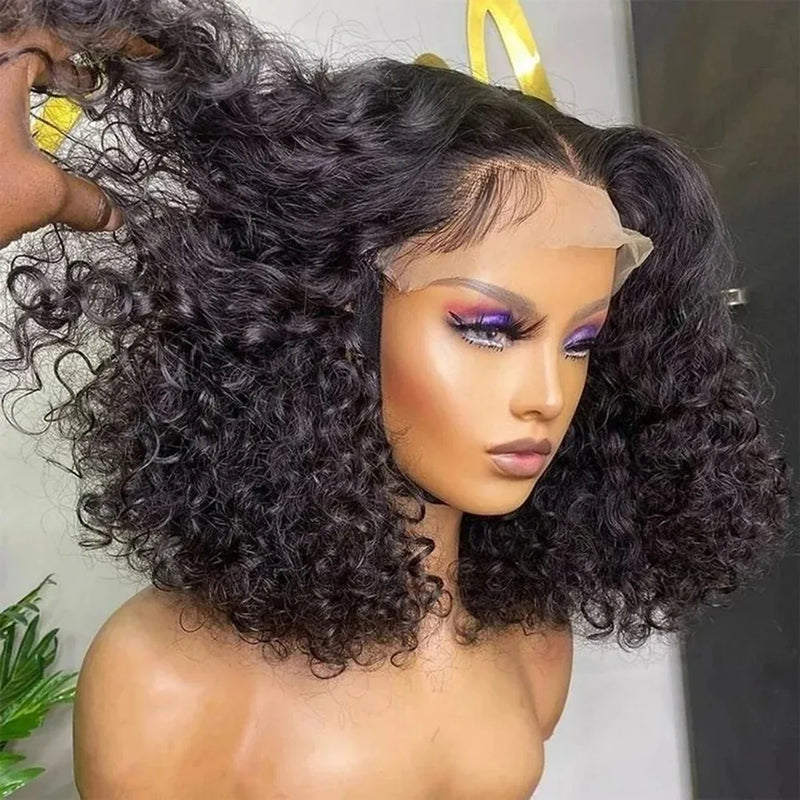 200 Density Curly Glueless Wigs Human Hair 13x6 HD Lace Frontal Wig Deep Wave Ready To Wear 6x6 Closure Wigs Pre Cut Preplucked