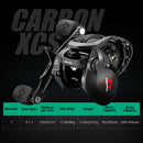 Piscifun Carbon XCS Baitcasting Rolle 8KG maximale Bremskraft 7+1 Lager Übersetzungsverhältnis 8.1:1 Carbonrahmen Süßwasser Salzwasser Angelrolle
