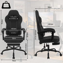 WOLTU Swivel Gamer Chair Gaming Chair Ergonomic Office Computer Chair with Lumbar Cushion Pillow Footrest