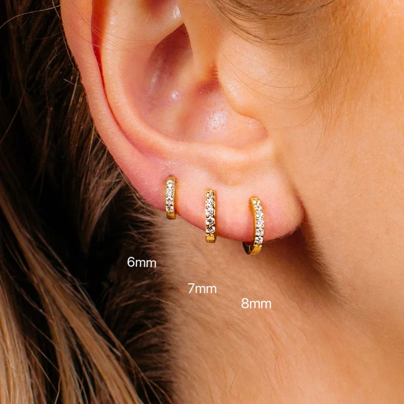 1/3Pairs Maria Minimalist Hoop Earrings for Women Men Bohemia Cute Stainless Steel Tiny Zircon Piercing Ear Rings Trendy Jewelry