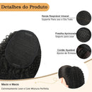 Aplique Rabo de Cavalo Longo Cacheado Orgânico Fibra Premium Com Clipe De Onda Profunda Cabelo Afro Cacheado 70cm 180g