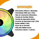 Kit 3 Fans Cooler Pc Gamer Led Rgb 120mm Fan Cabinet