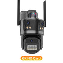 WIFI IP Camera 6K HD Outdoor Three Screen PTZ Camera Wireless 4K 8MP AI Human Detection Waterpoor Video Security Camera iCSee