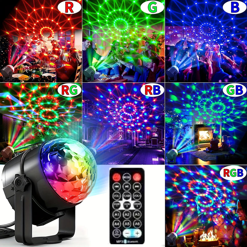 1Pc Disco Ball DJ Night Lights,Sound Activated RGB Rotating Stage Strobe Lamp For Home Room Birthday Decor Wedding Dance Parties
