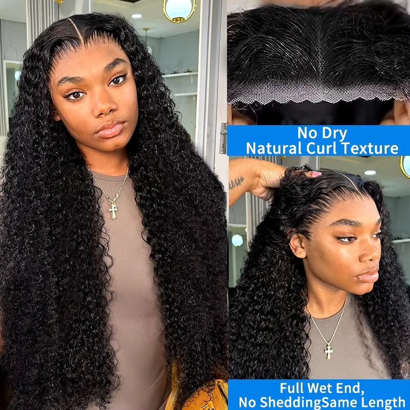 Deep Wave Human Hair Wigs Glueless Wig  Water Wave Wig Pre-Cut Lace 5x5Wear And Go Glueless Wigs Lace Front Human Hair Wig