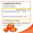 Ashwagandha Ergänzung - Verbessert den Schlaf, fördert Konzentration & Gehirnleistung, lindert Stress & hebt die Stimmung - 120 Kapseln