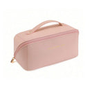 Women's Necessaire Bag for Makeup and Cosmetics Leather Large Capacity Portable Travel Bag