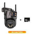 WIFI IP Camera 6K HD Outdoor Three Screen PTZ Camera Wireless 4K 8MP AI Human Detection Waterpoor Video Security Camera iCSee