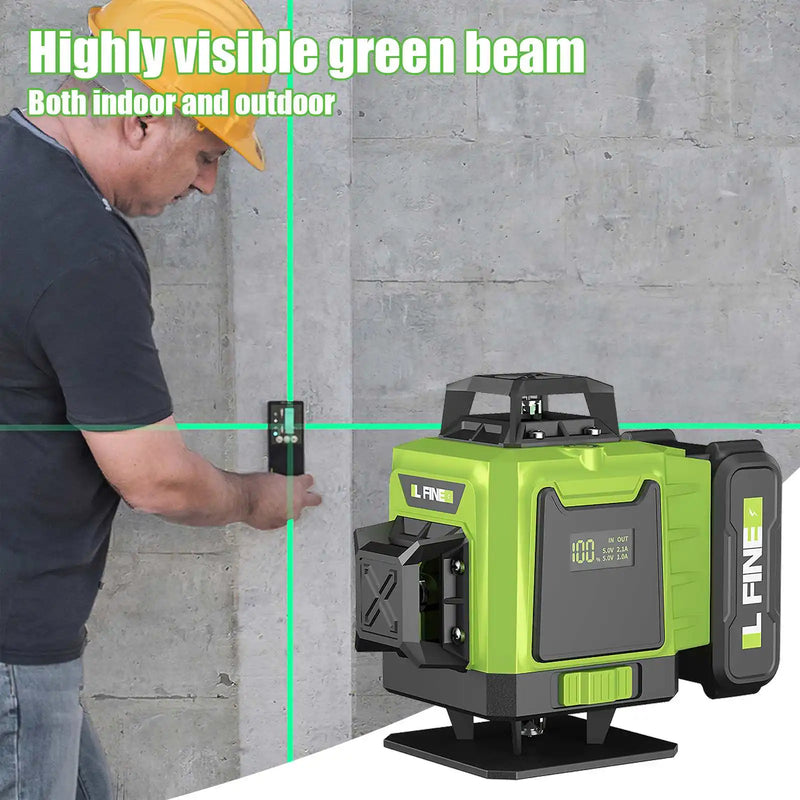 16 Lines 4D Laser Level 12 Lines 3D level 360 ° selflifting Horizontal and Vertical Cross Super power Green Laser Beams