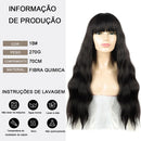 Peruca Longo Cacheado Wig Cabelo Fibra Orgânica Premium Alta Qualidade Colocação Fácil Identica ao Humano 70cm 270g