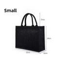 Personalized Black Jute Bag with Initial and Name Bachelorette Party Mother's Day Shopping Bags Teacher Farewell Gift Idea Bag