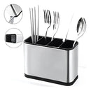 Escorredor Porta Talheres de Aço Inoxidável; Organizador de Utensílios de Cozinha