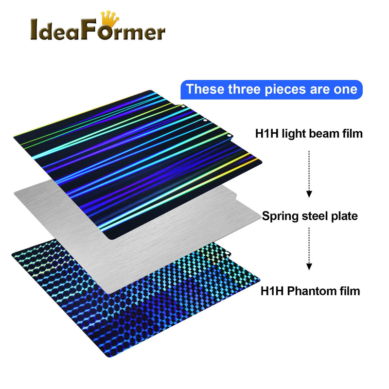 H1H Phantom H1H Light Beam Sheet Build Plate Flexible Removable Heated Bed for FLASHFORGE Adventurer 5M/Adventurer 5M Pro 235mm