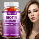Biotin 10000mcg - Unterstützt gesundes Haar, Haut und Nägel, Anti-Aging, hellt den Hautton auf - 60 Gummibärchen