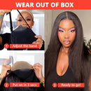 Kinky Straight Pre-cut Lace Frontal Human Hair Wigs Pre Plucked Brazilian 6x4 Glueless Wig For Women Yaki Straight Remy Hair