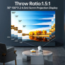 UK Stock White HY300 Smart Projector Android 11.0 H713 Chip WiFi6 Portable Mini Projector 180° Rotatable Bracket 1GB+8GB Home Theater Cinema English Plug 100-240V