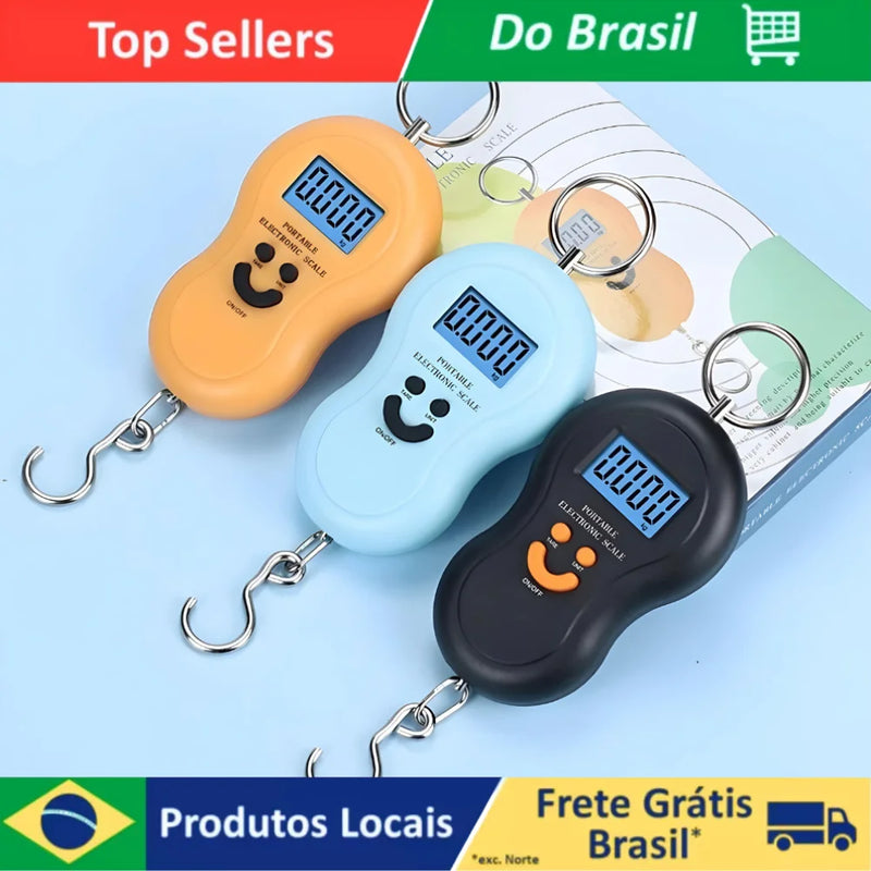 Balanças Portátil Digital Mão Bolsa Mala Sacolas Peixe Até 50kg