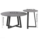 LUVODI Modern Set of 2 Living Room Round Center Table Furniture Marble Sofa Side Nesting Coffee Table with Metal Legs
