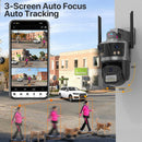 WIFI IP Camera 6K HD Outdoor Three Screen PTZ Camera Wireless 4K 8MP AI Human Detection Waterpoor Video Security Camera iCSee