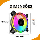 Kit 3 Fans Cooler Pc Gamer Led Rgb 120mm Fan Cabinet